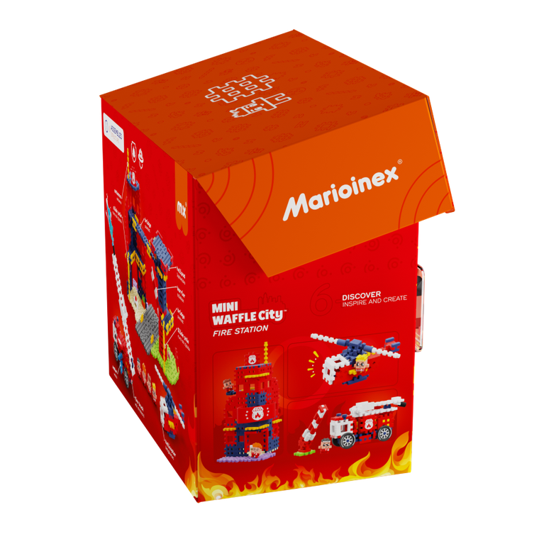 Marioinex, Mini Waffle, City, Statia de pompieri, set de constructie, 280 piese