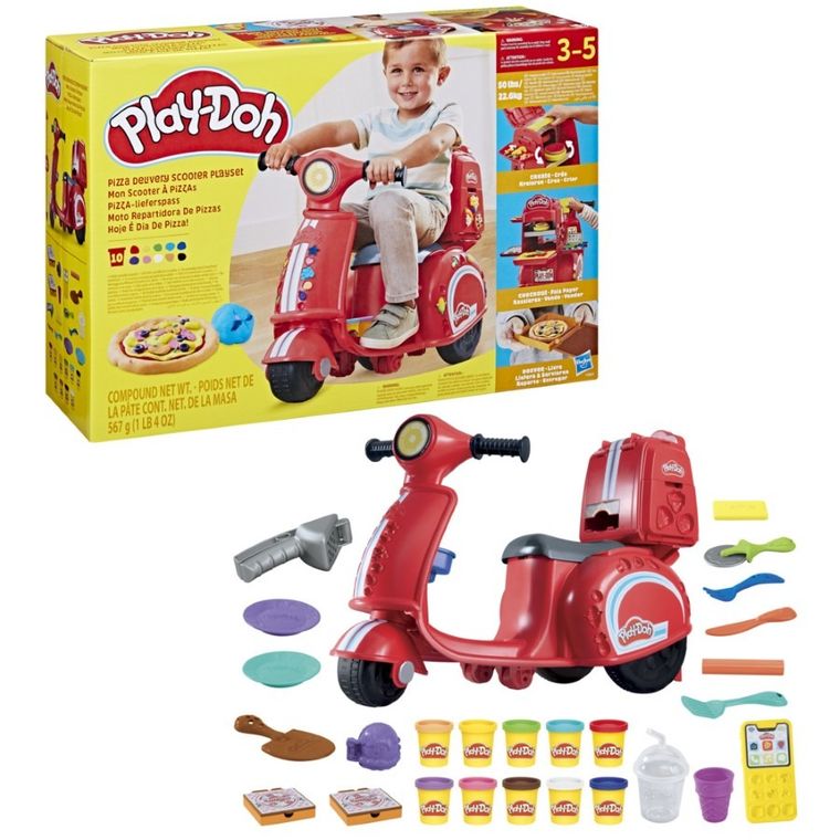 Play-Doh, Pizza delivery scooter, set creativ cu plastilina