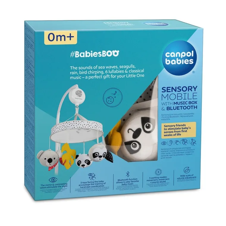 Canpol babies, BabiesBoo, carusel senzorial cu muzica si Bluetooth