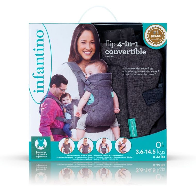 Infantino, marsupiu port-bebe 4in1 ergonomic, gri