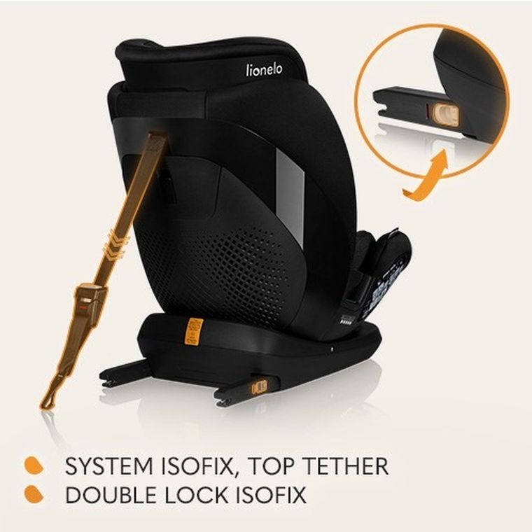 Lionelo, Lavender I-Size, scaun auto, Black Carbon, 76-150 cm