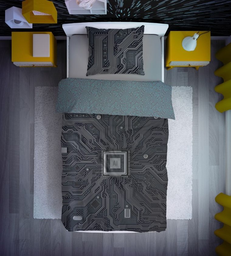 AI, set lenjerie de pat single, Fluo, 140-200 cm