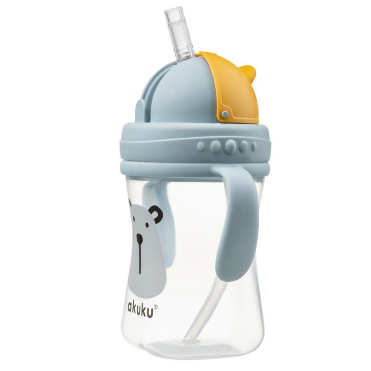 Akuku, cana cu pai din silicon si supapa mobila, urs, 300 ml