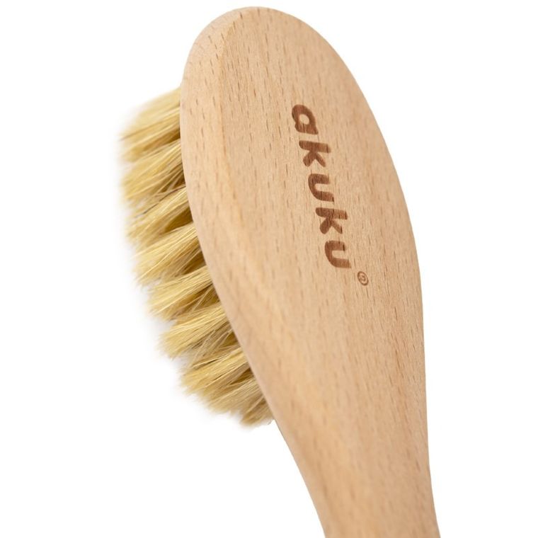 Akuku, perie de par de lemn, natural
