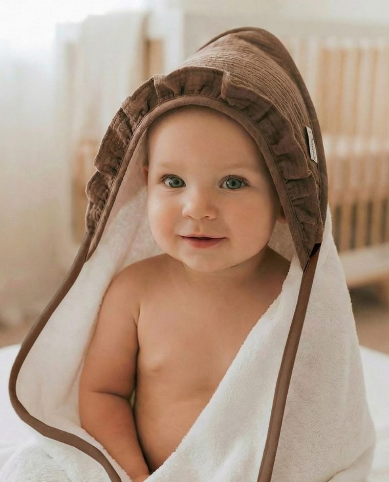 Albero Mio, Cotton Color, halat de baie, maro, 100-100 cm