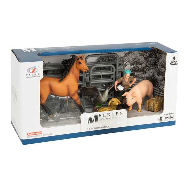 Animale de ferma in tarc, set de figurine, 4 buc.