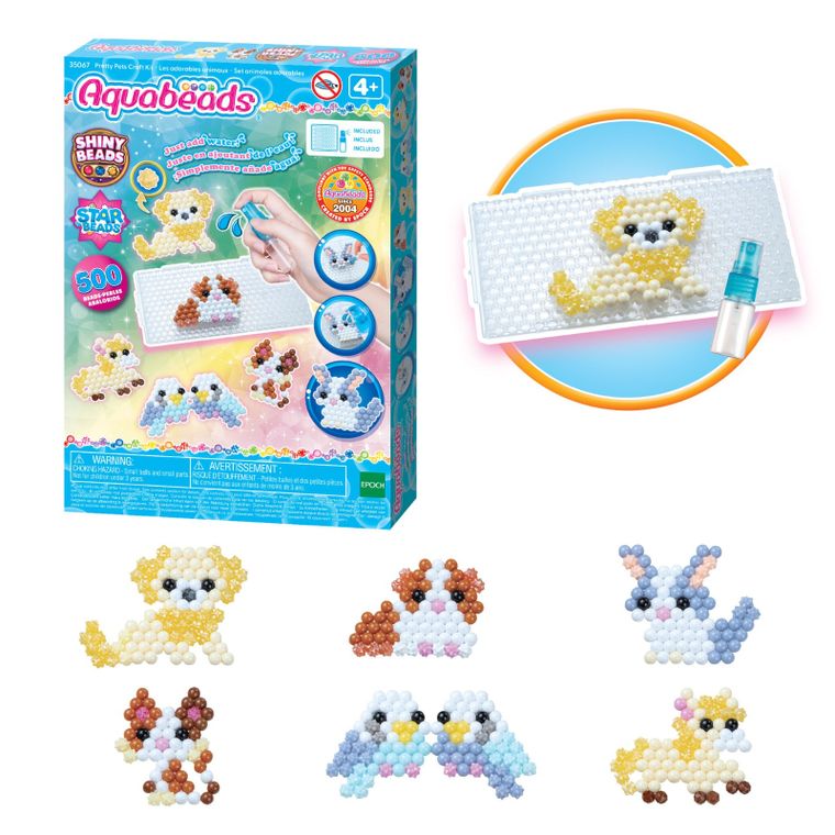 Aquabeads, Animale, set creativ cu margele de apa, 500 piese, 35067