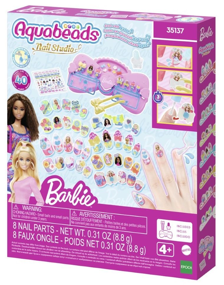 Aquabeads, Barbie, Nail Studio, set creativ, 35137