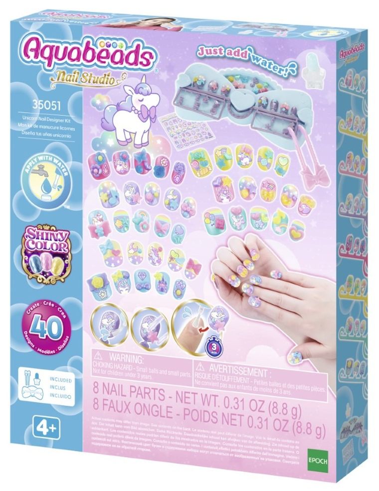 Aquabeads, Unicorns, Nail Studio, set creativ, 35051