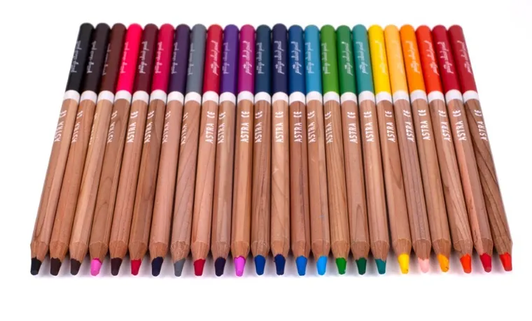 Astra, Prestige, creioane colorate intr-o cutie metalica, 24 culori