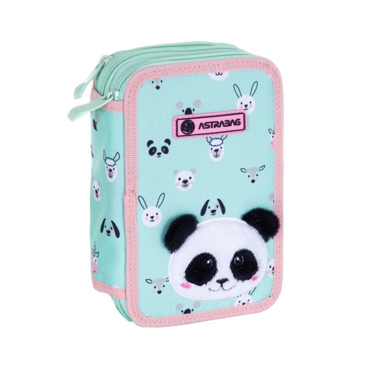 Astrabag, penar, cu rechizite scolare, Teddy Panda