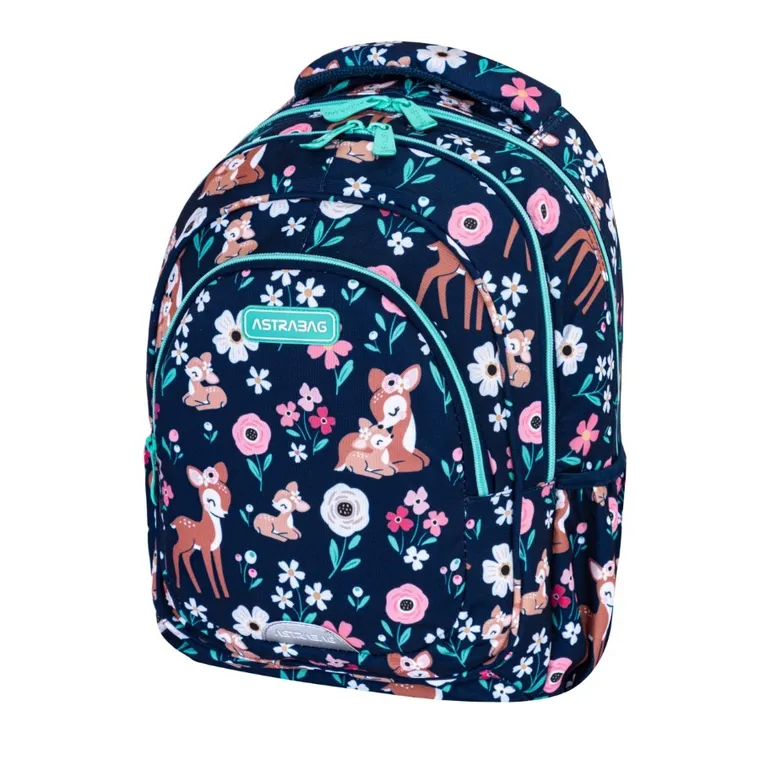 Astrabag, rucsac pentru scoala, cu 3 compartimente, Baby Deer