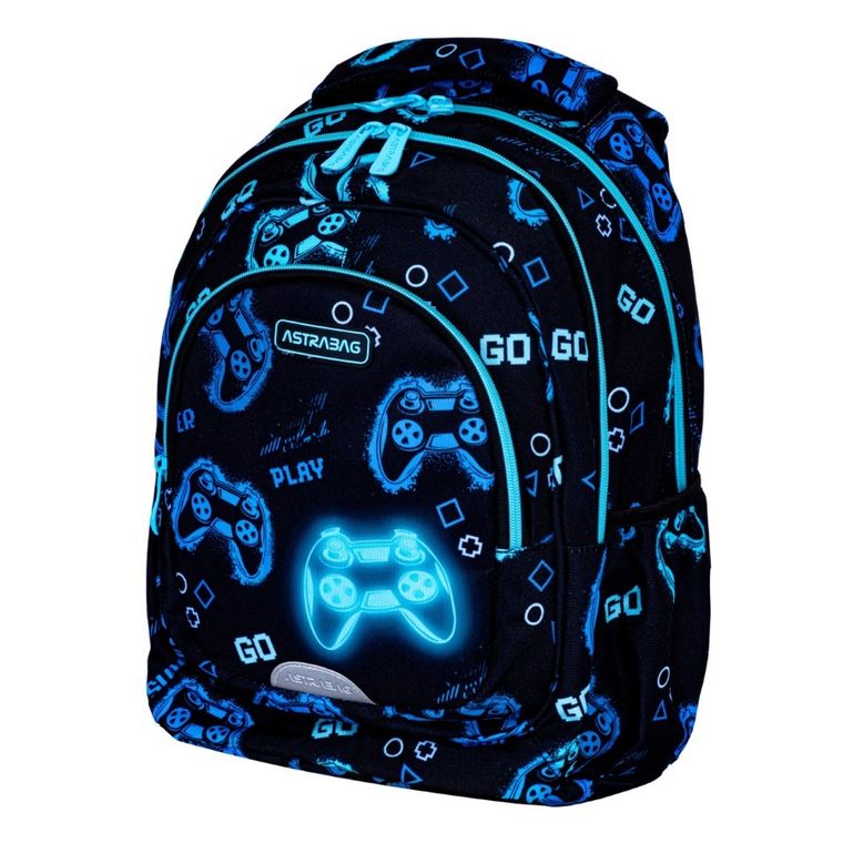 Astrabag, rucsac pentru scoala, cu 3 compartimente, Go Playing