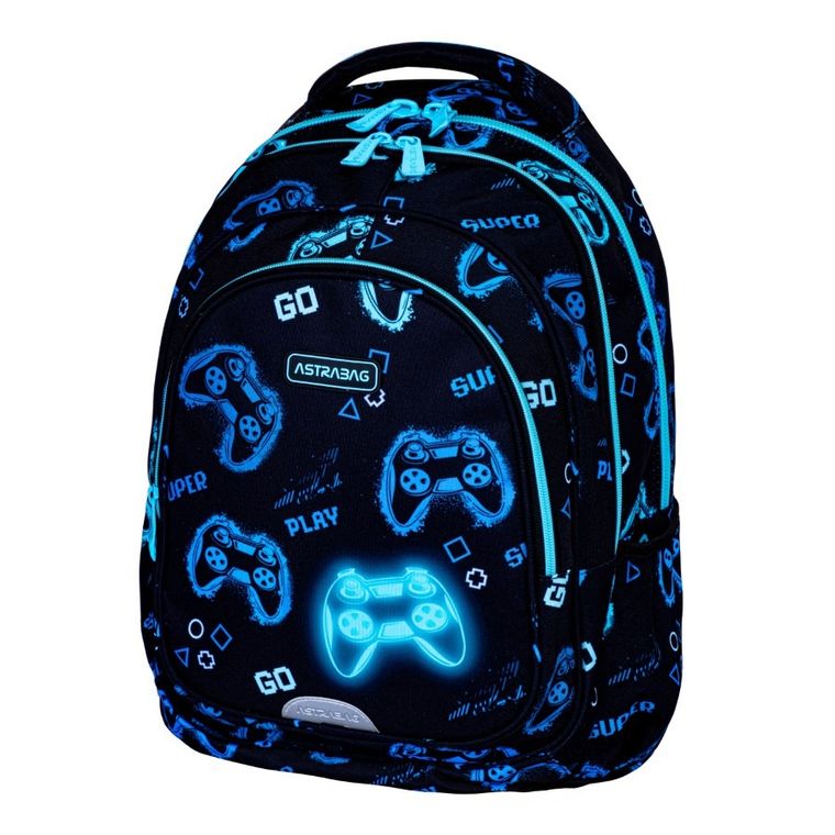 Astrabag, rucsac pentru scoala, cu 3 compartimente, Go Playing