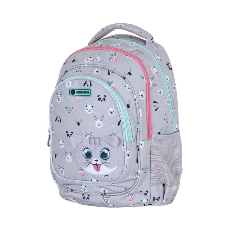 Astrabag, rucsac pentru scoala, cu 3 compartimente, Kitty The Cute