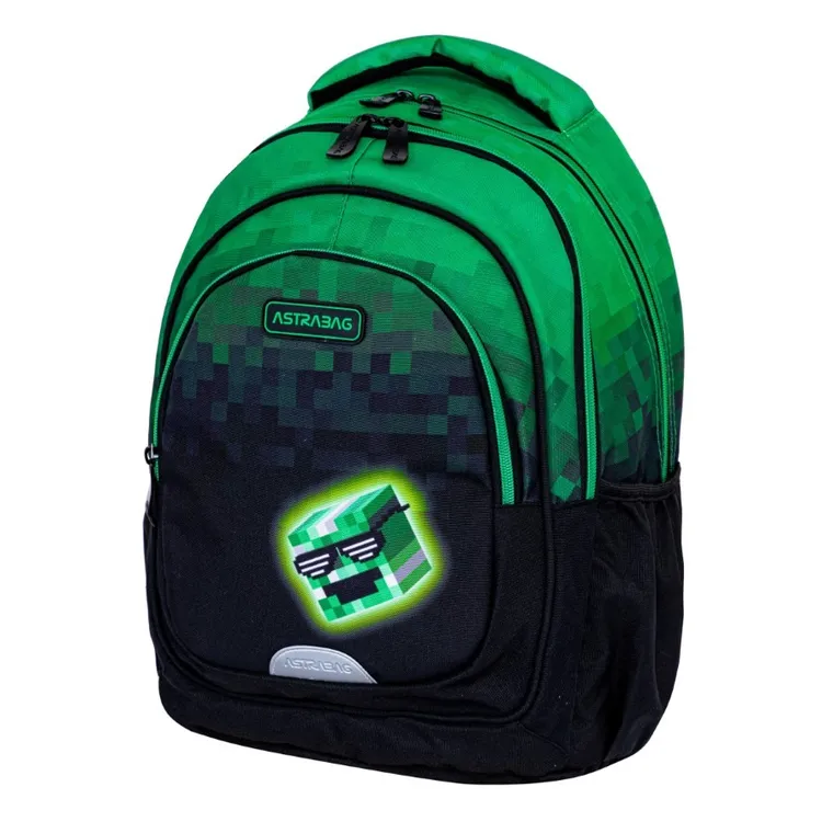 Astrabag, rucsac pentru scoala, cu 3 compartimente, Pixel Hero