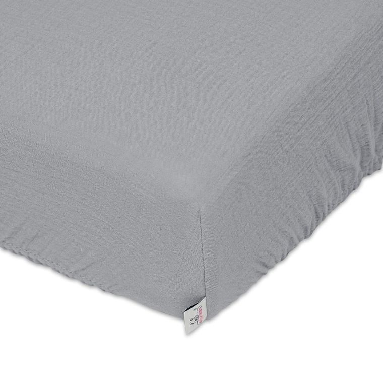 BabyMatex, cearceaf cu elastic muselina, 70-140 cm, granit