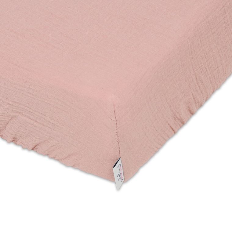 BabyMatex, cearceaf cu elastic muselina, 70-140 cm, roz
