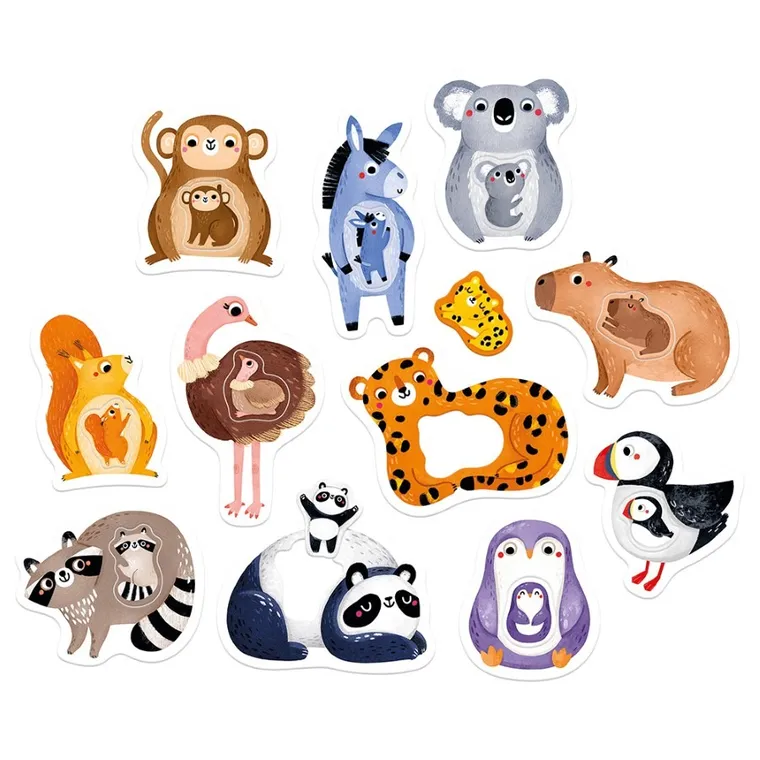 Banana Panda, First Jumbo Puzzle Mami si eu, set de puzzle-uri, pentru varsta de 18 luni+, 22 piese