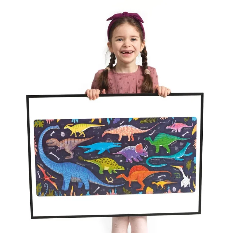Banana Panda, I Love Puzzle, Dinozauri, set de puzzle-uri, pentru varsta de 4+, 60 piese