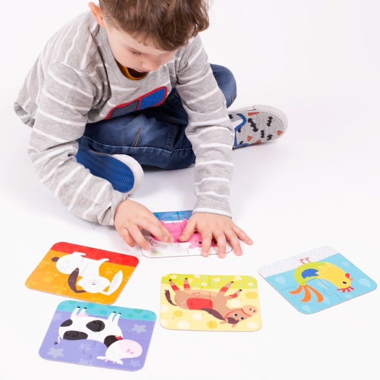 Banana Panda, On-the-Go Puzzle Animale, set de puzzle-uri, pentru varsta de 2+, 20 piese