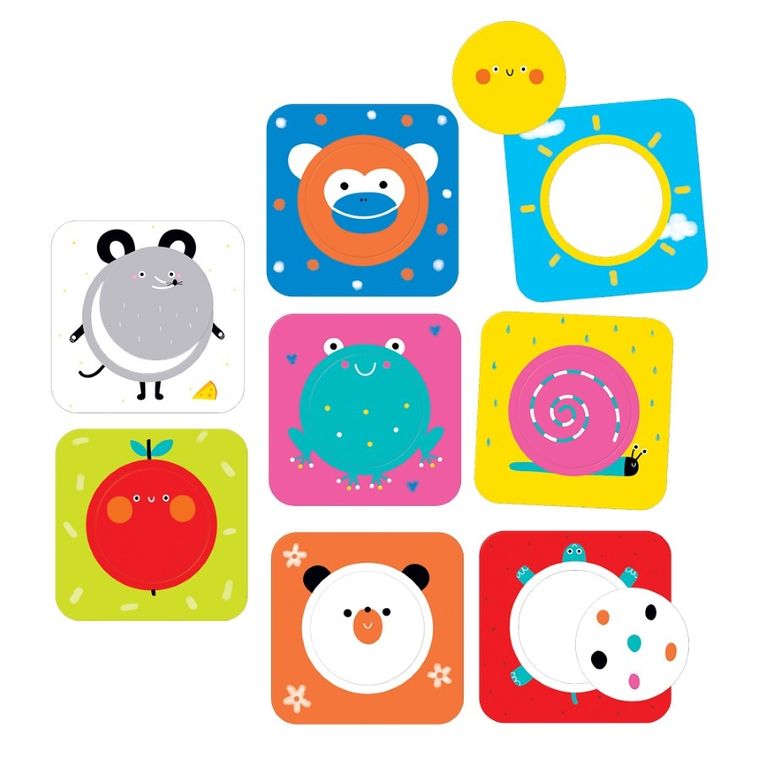 Banana Panda, On-the-Go Puzzle Descoperirea cercurilor, set creativ de puzzle-uri, pentru varsta de 12 luni+, 16 piese