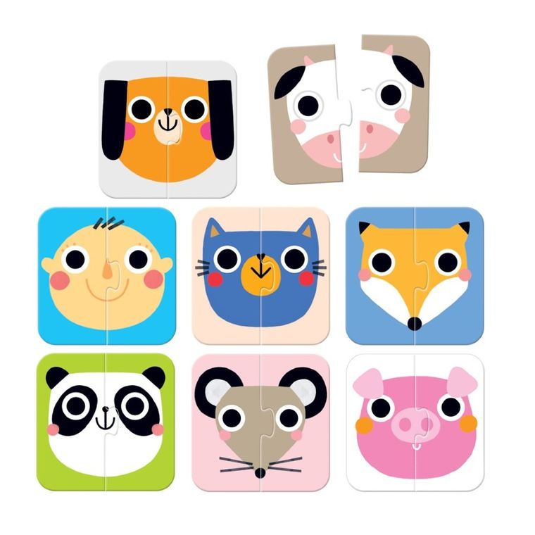 Banana Panda, On-the-Go Puzzle Jumatati de fete, set creativ de puzzle-uri, pentru varsta de 15 luni+, 16 piese