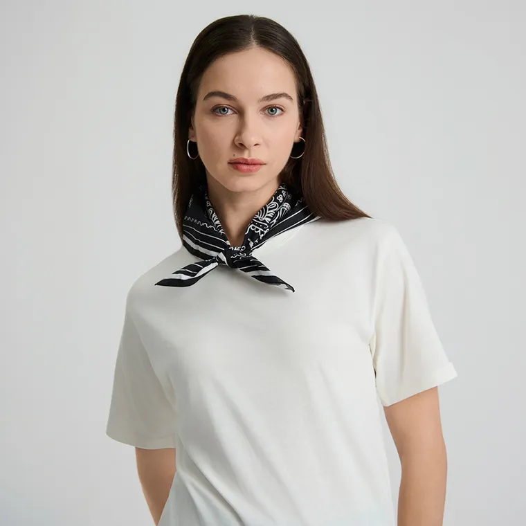 Bandana negru din bumbac unisex NOWEAR