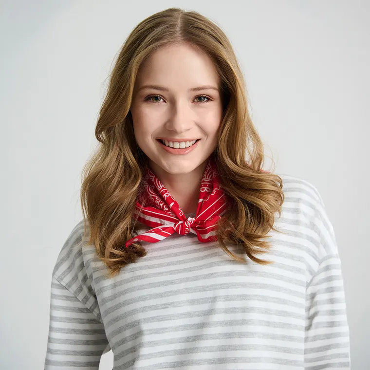 Bandana rosu din bumbac unisex NOWEAR