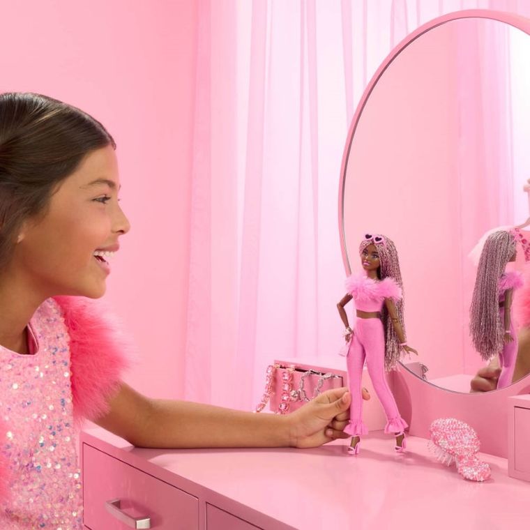 Barbie, Deluxe Style, sal boa roz, papusa