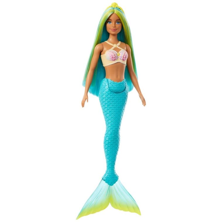 Barbie, papusa sirena, coada turcoaz