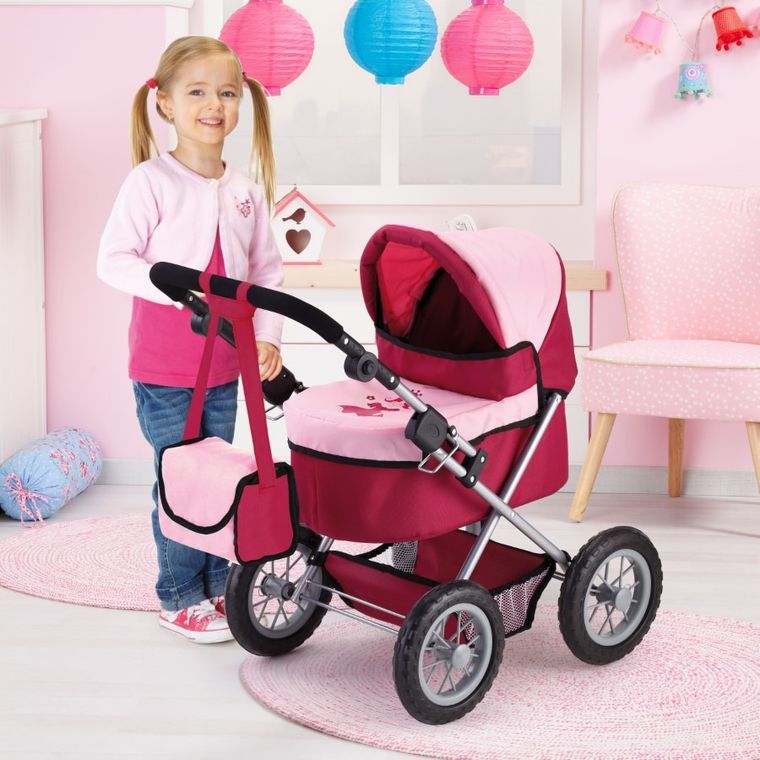 Bayer Design, Trendy, carucior multifunctional pentru papusi, rosu-roz