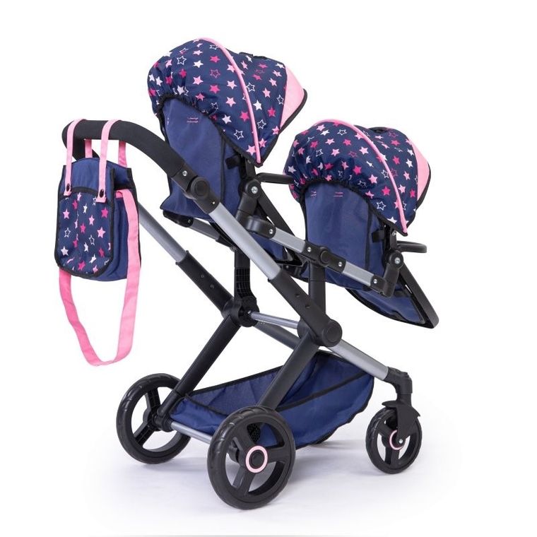 Bayer Design, Xeo Twin, carucior dublu pentru papusi, albastru
