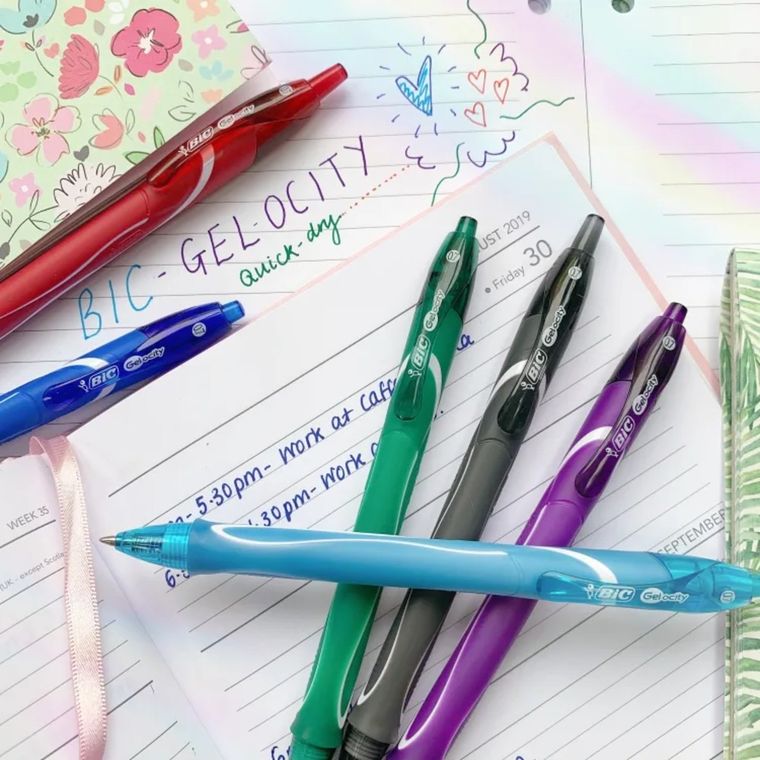 Bic, Gel-ocity Quick Dry, pix cu gel, 3 culori