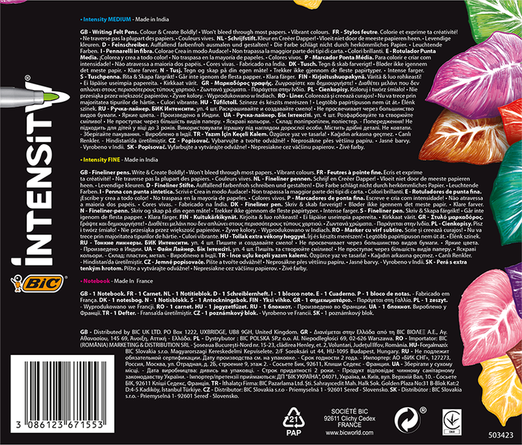 Bic, Intensity Fine, set instrumente de scris, 4+4+1 buc.
