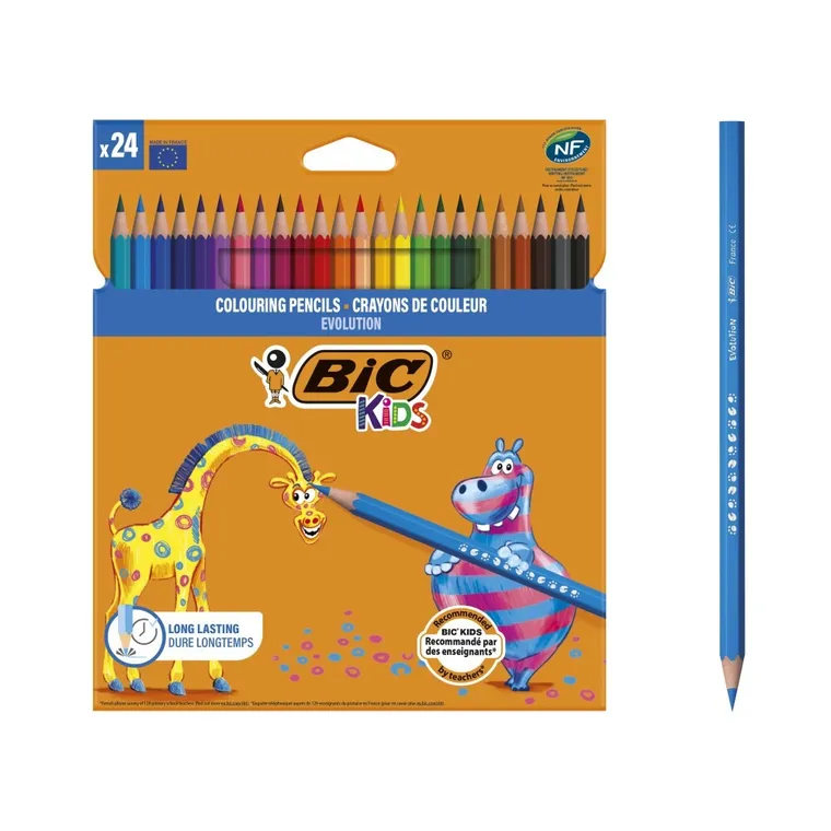 Bic, Kids, creioane colorate, 24 culori