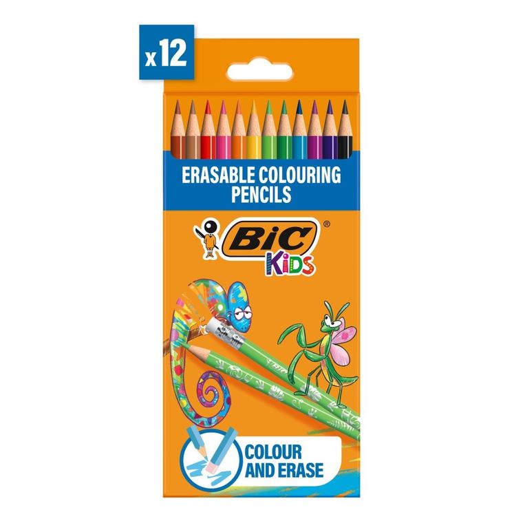 Bic, Kids, Evolution Illusion, creioane colorate, 12 buc.