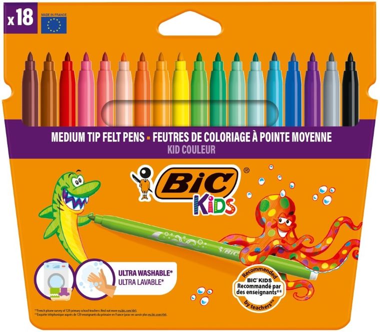 Bic, Kids, Kid Couleur, carioci, 18 culori