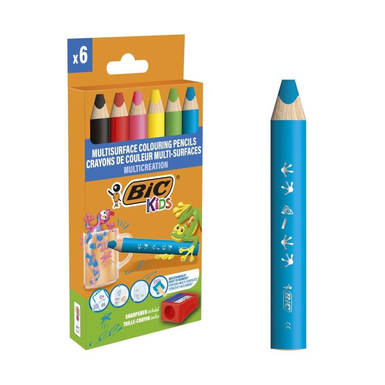 Bic, Kids, Multisurface, creioane colorate, 6 culori