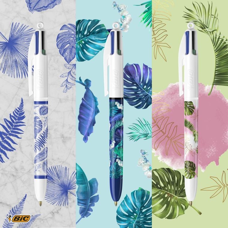 Bic, Message Botanical, pix, 4 culori, 3 buc.
