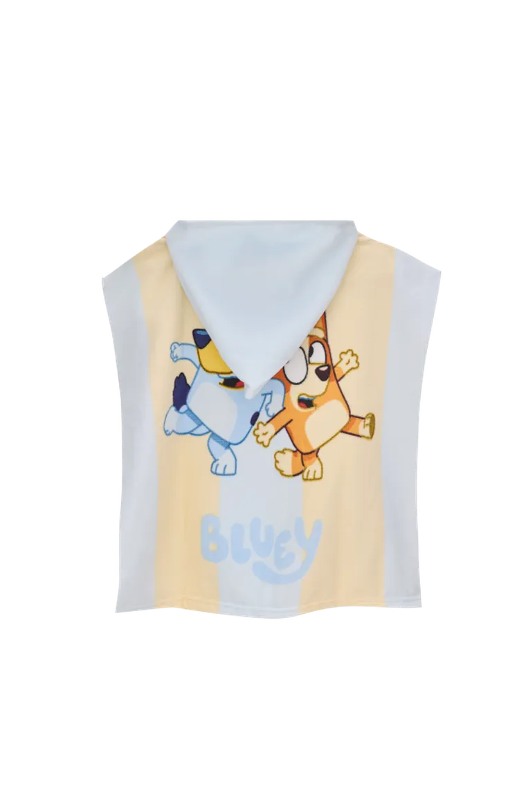 Bluey, poncho de baie, albastru, 50-100 cm