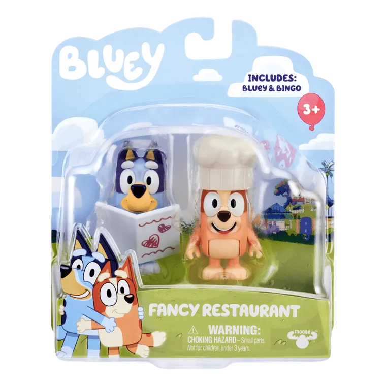 Bluey, Restaurant de lux, set cu figurine, 2 buc.