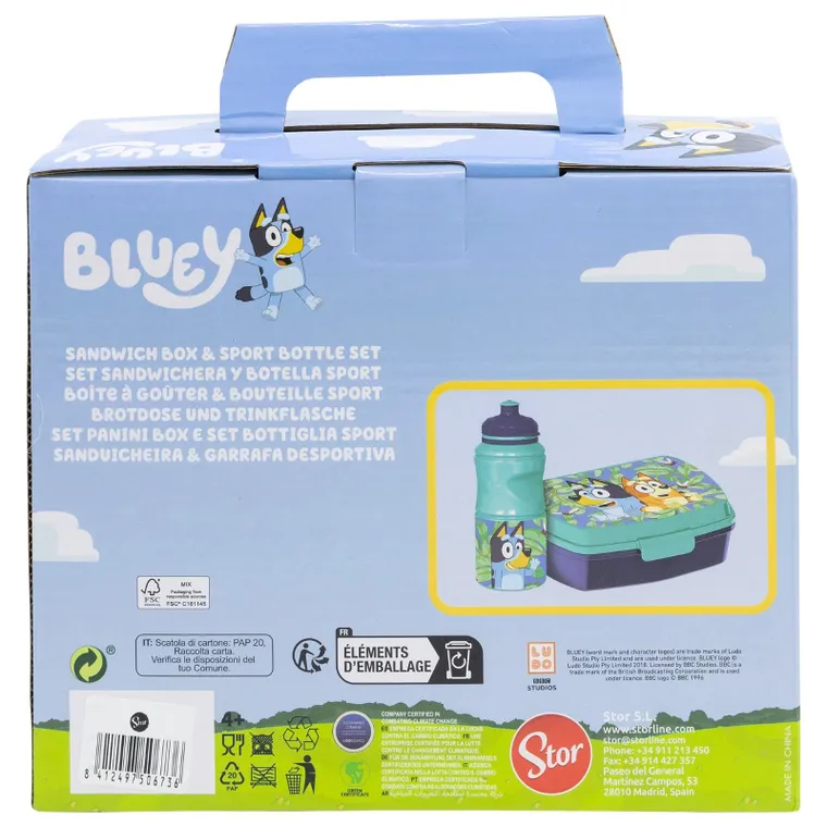Bluey, set: cutie pentru pranz + sticla de apa
