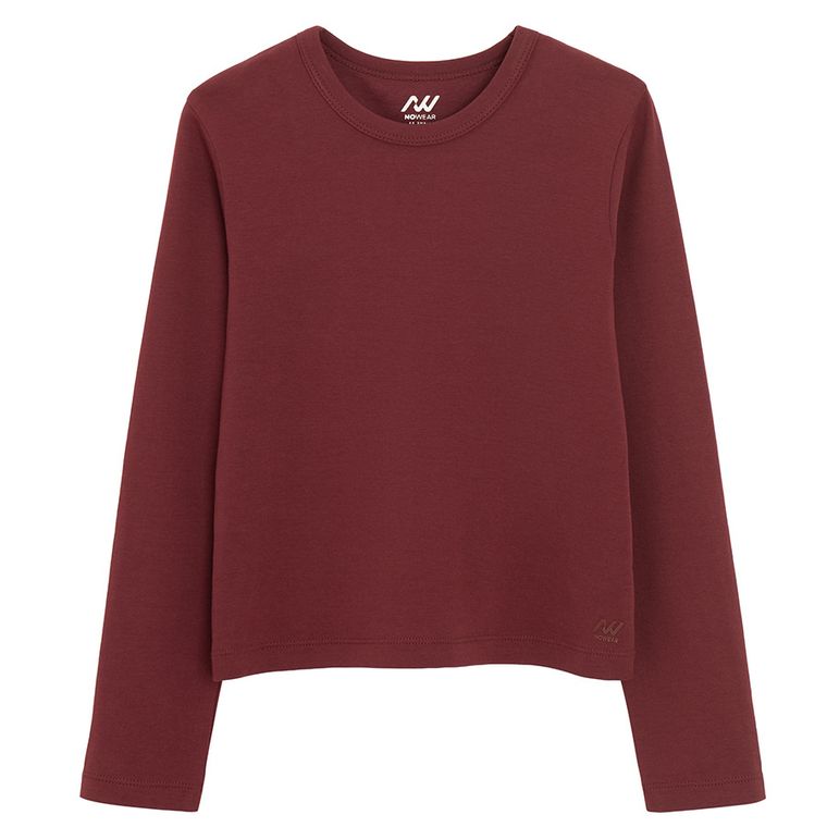 Bluza cu maneca lunga bordo NOWEAR