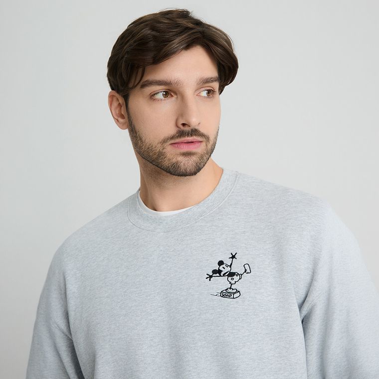 Bluza oversize gri Mickey Mouse unisex NOWEAR