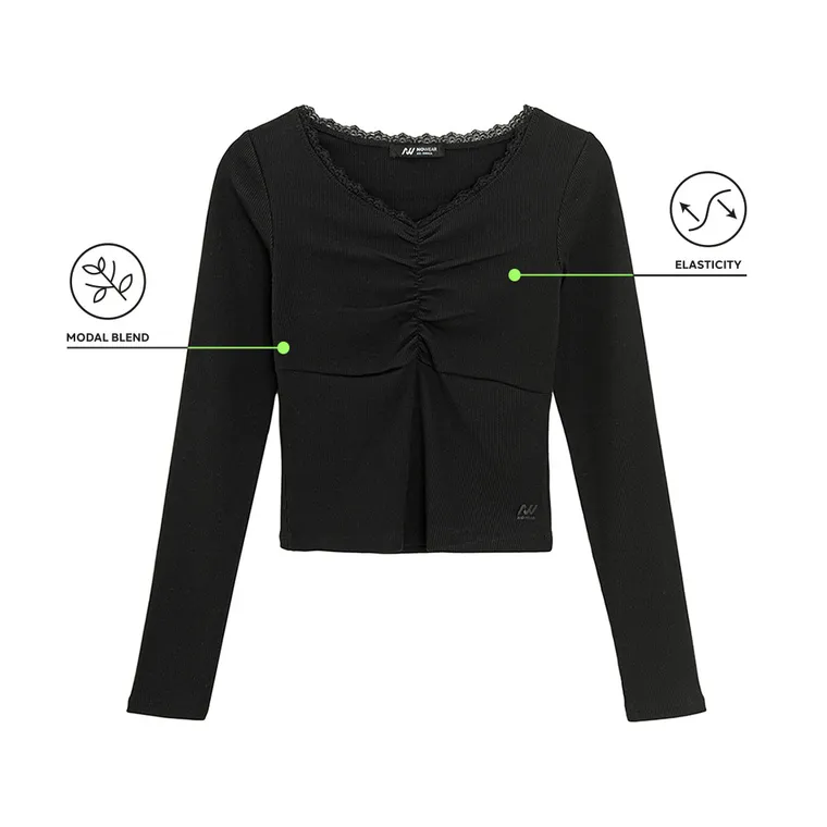 Bluza reiata cu adaos de modal NOWEAR