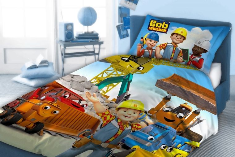 Bob Constructorul, set lenjerie de pat single, 100-135 cm