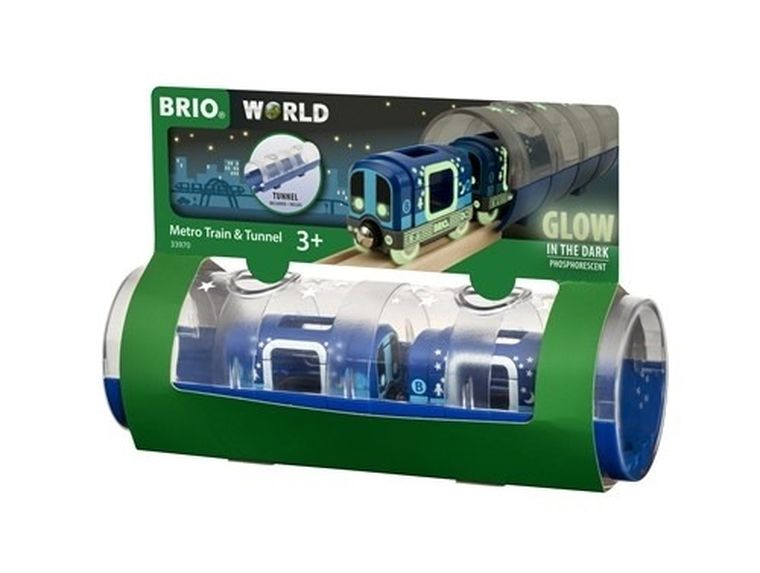 Brio, Metrou luminos in intuneric cu tunel, jucarie din lemn