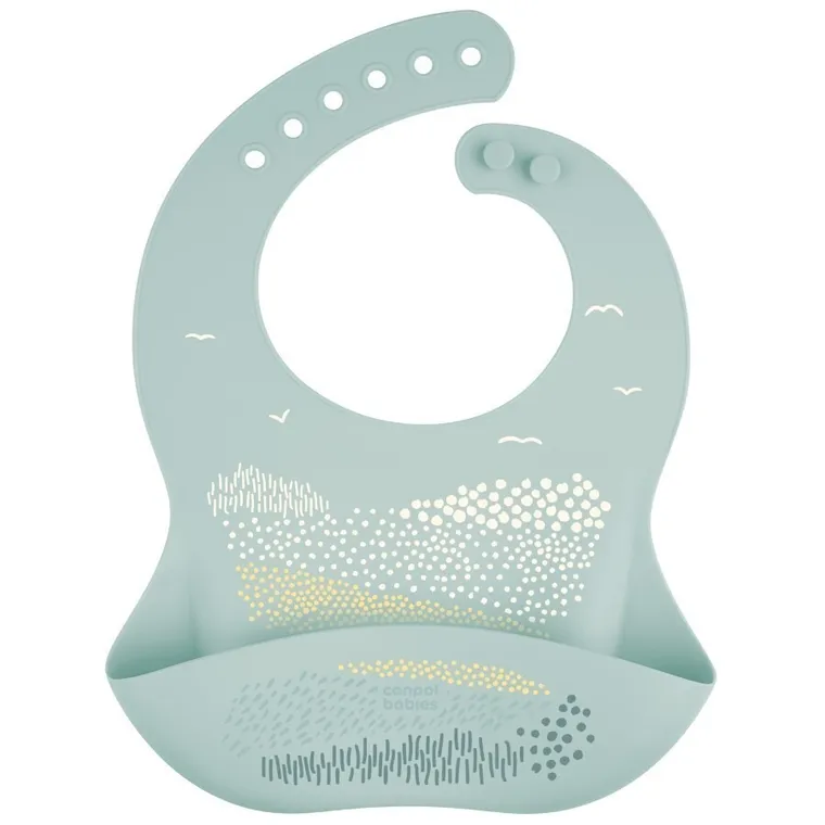 Canpol babies, baveta din silicon cu buzunar, verde