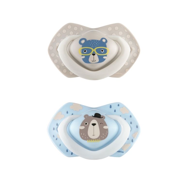 Canpol babies, Bonjour Paris, suzeta din silicon, simetrica, 6-18m, 2 buc., albastru